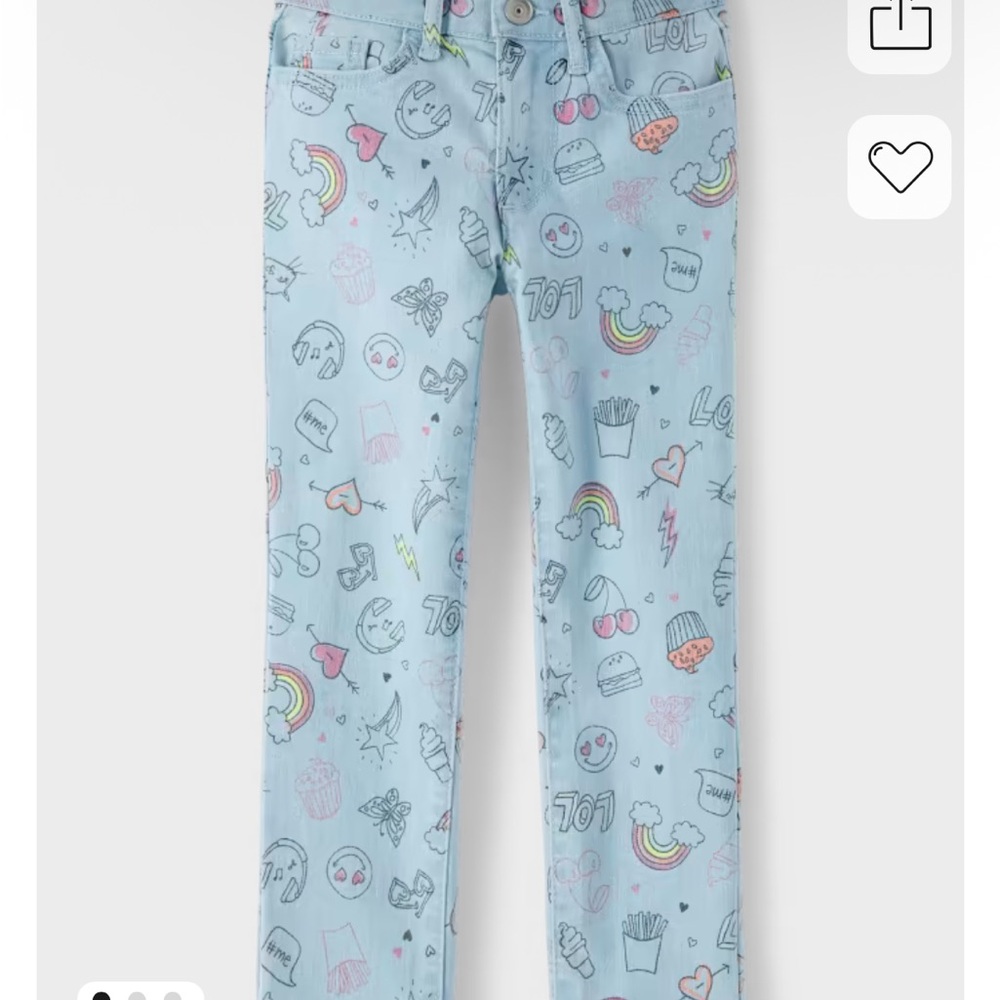 Kids Light Blue Patterned Jeans
